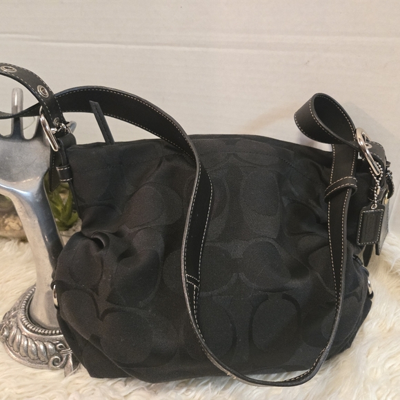Black Shoulder Bag with Silver Accents - Picture 9 of 13